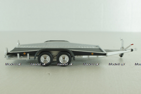 Прицеп для перевозки автомобилей Flatbed Trailer silver, Colibri Model Art 1:43