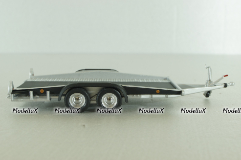 Прицеп для перевозки автомобилей Flatbed Trailer silver, Colibri Model Art 1:43