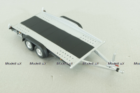 Прицеп для перевозки автомобилей Flatbed Trailer silver, Colibri Model Art 1:43