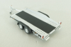Прицеп для перевозки автомобилей Flatbed Trailer silver, Colibri Model Art 1:43