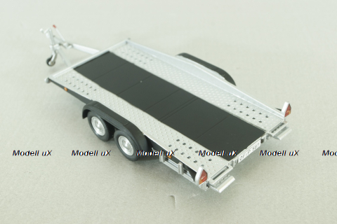 Прицеп для перевозки автомобилей Flatbed Trailer silver, Colibri Model Art 1:43
