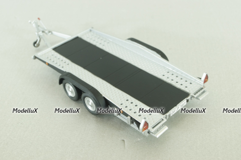 Прицеп для перевозки автомобилей Flatbed Trailer silver, Colibri Model Art 1:43
