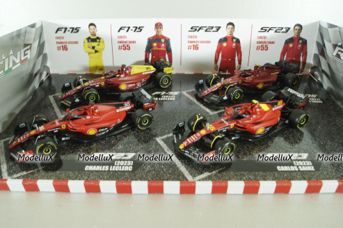 Ferrari F1 SET, Ferrari F1-75/SF-23, Leclerc/Sainz F1 Набор болидов Mercedes GP из 4х машин Формула 1, 2022/2023, 18-36839, Burago 1:43 