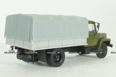 Газ-3309, зеленый/серый, Наши Грузовики 1:43 (конверсия)