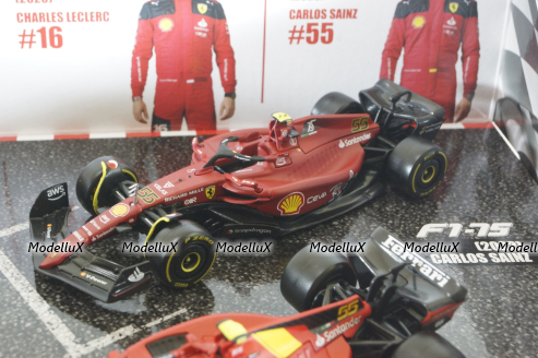 Ferrari F1 SET, Ferrari F1-75/SF-23, Leclerc/Sainz F1 Набор болидов Mercedes GP из 4х машин Формула 1, 2022/2023, 18-36839, Burago 1:43 