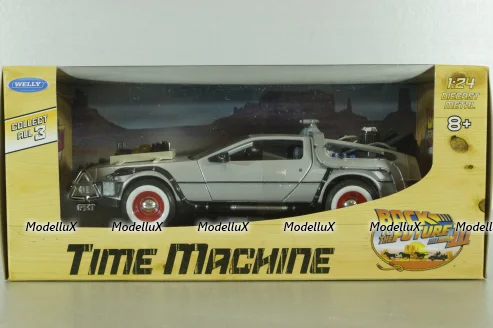 DeLorean Time Machine from movie Back to the Future III, 22444, Welly 1:24