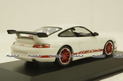 Porsche 911 (996) GT3 RS 2002, white/red rims, 403062028, Minichamps 1:43