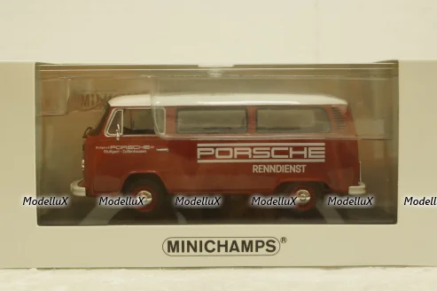 Volkswagen T2 bus, Porsche Renndienst 1972 red, 943053004, Minichamps 1:43