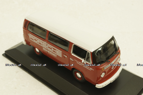 Volkswagen T2 bus, Porsche Renndienst 1972 red, 943053004, Minichamps 1:43