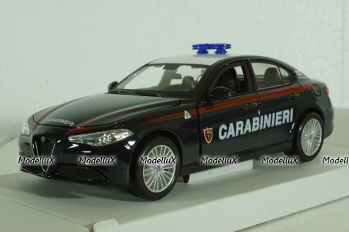 Alfa Romeo, Guilia Carabinieri, 2015, blue white, Burago 1:24