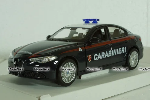 Alfa Romeo, Guilia Carabinieri, 2015, blue white, Burago 1:24