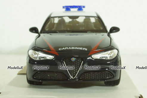 Alfa Romeo, Guilia Carabinieri, 2015, blue white, Burago 1:24