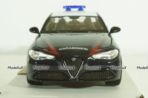 Alfa Romeo, Guilia Carabinieri, 2015, blue white, Burago 1:24
