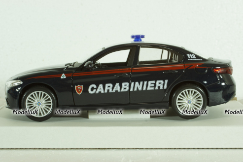 Alfa Romeo, Guilia Carabinieri, 2015, blue white, Burago 1:24