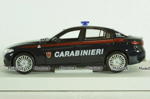 Alfa Romeo, Guilia Carabinieri, 2015, blue white, Burago 1:24