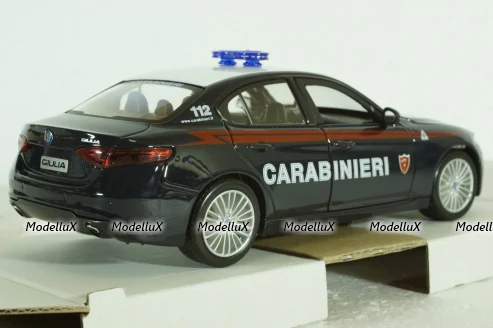 Alfa Romeo, Guilia Carabinieri, 2015, blue white, Burago 1:24