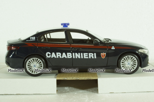 Alfa Romeo, Guilia Carabinieri, 2015, blue white, Burago 1:24