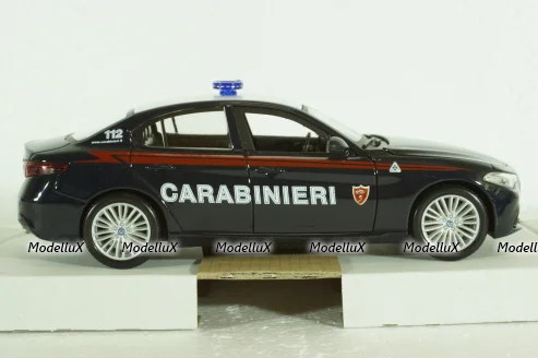 Alfa Romeo, Guilia Carabinieri, 2015, blue white, Burago 1:24