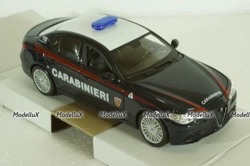 Alfa Romeo, Guilia Carabinieri, 2015, blue white, Burago 1:24