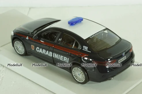 Alfa Romeo, Guilia Carabinieri, 2015, blue white, Burago 1:24