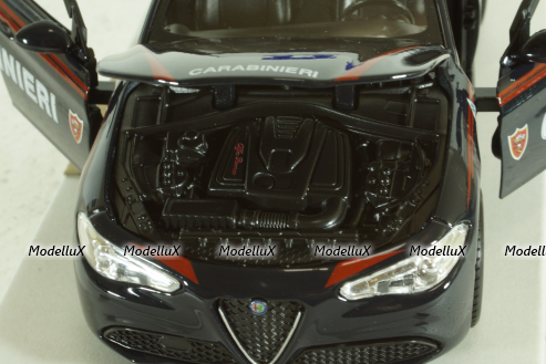 Alfa Romeo, Guilia Carabinieri, 2015, blue white, Burago 1:24