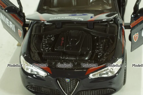 Alfa Romeo, Guilia Carabinieri, 2015, blue white, Burago 1:24