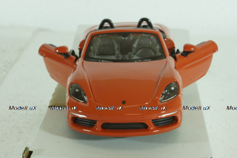Porsche Boxster 718 (982) Spider 2016, orange, BU21087OR, Burago 1:24