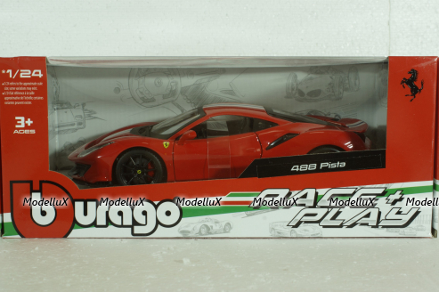 Ferrari 488 Pista 2018, red, BU26026R, Burago 1:24