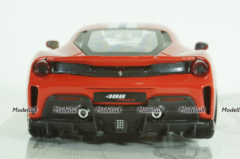 Ferrari 488 Pista 2018, red, BU26026R, Burago 1:24