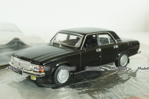 Газ-3102 Волга, черная,  Автолегенды СССР №35 1:43 с журналом! (ДЕФЕКТ)