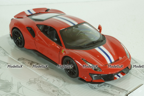 Ferrari 488 Pista 2018, red, BU26026R, Burago 1:24