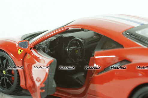 Ferrari 488 Pista 2018, red, BU26026R, Burago 1:24