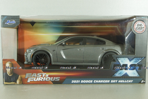 Dodge Charger SRT Hellcat 2021 Fast X (Fast & Furious 10) grey, 34472, Jada 1:24 Уценка!