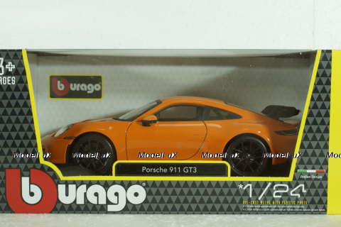 Porsche 992 GT3 Coupe 2021, orange, Burago 1:24