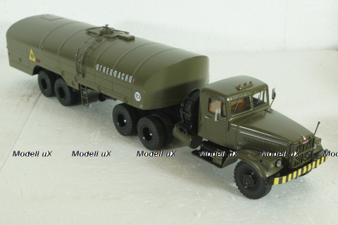 КрАЗ-258 с полуприцепом-цистерной ТЗ-22 (хаки), SSM7026, SSM 1:43