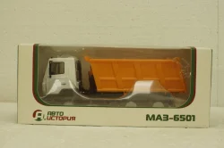 Маз-6501 самоскид білий/помаранчевий, АвтоИстория 1:43