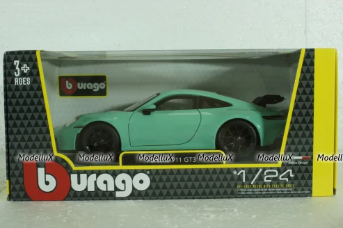Porsche 992 GT3 Coupe 2021, mint green, BU21104MG, Burago 1:24