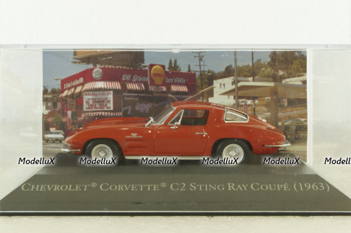 Chevrolet Corvette (C2) Sting Ray Coupe 1963, red, American Cars №4, Altaya 1:43