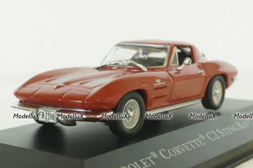 Chevrolet Corvette (C2) Sting Ray Coupe 1963, red, American Cars №4, Altaya 1:43