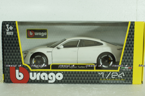 Porsche Taycan 2019, Carrara White, BU21098WH, Burago 1:24