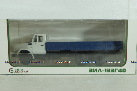 Зил-133Г40, бортовой, белый/синий, АвтоИсторя 1:43