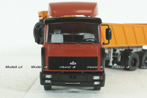 Маз-6422 с п/прицепом Маз-9506-20, красный/оранжевый, SSM7039, SSM 1:43