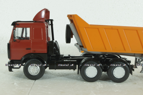 Маз-6422 с п/прицепом Маз-9506-20, красный/оранжевый, SSM7039, SSM 1:43