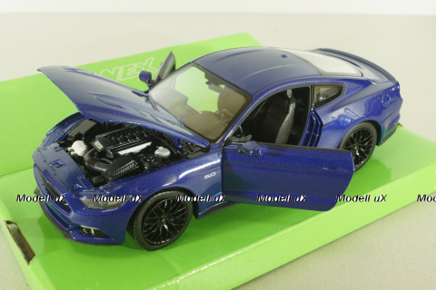 Ford Mustang GT 2015, blue , 24062, Welly 1:24