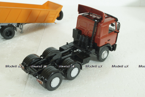 Маз-6422 с п/прицепом Маз-9506-20, красный/оранжевый, SSM7039, SSM 1:43