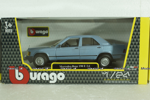 Mercedes 190E W201, 1984, blue, BU21103BL, Burago 1:24