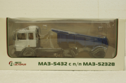Маз-5432 з напівпричепом Маз-52328 сірий/синій, АвтоИстория 1:43