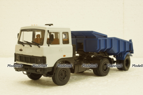 Маз-5432 з напівпричепом Маз-52328 сірий/синій, АвтоИстория 1:43