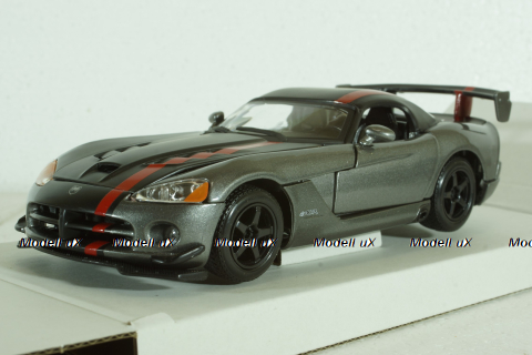 DODGE VIPER SRT-10 COUPE 2003 WITH RED LINE - GREY, BU22114GRY, Burago 1:24