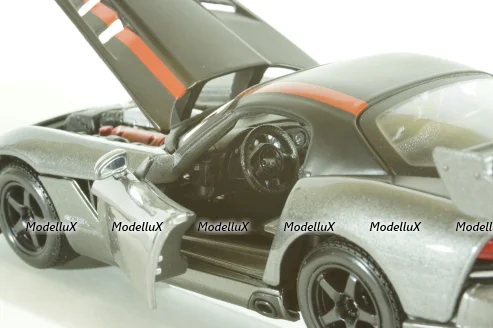 DODGE VIPER SRT-10 COUPE 2003 WITH RED LINE - GREY, BU22114GRY, Burago 1:24